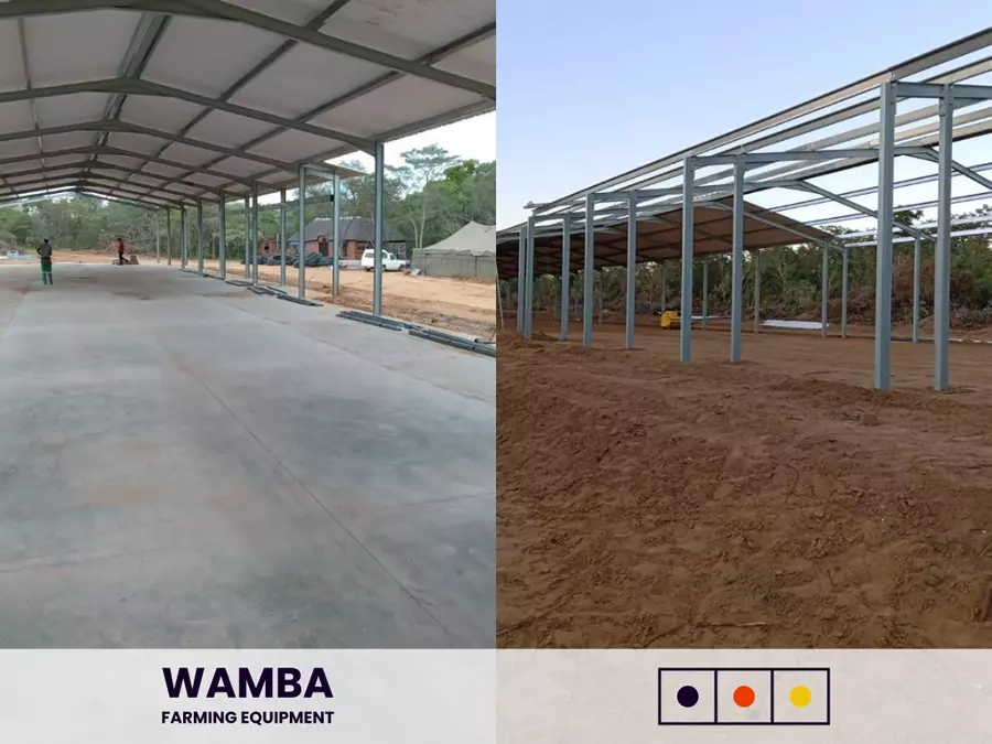 Concrete and roofing installation.