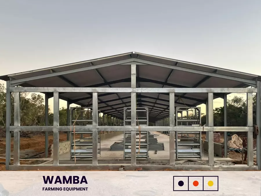 Complete broiler house steel structure.