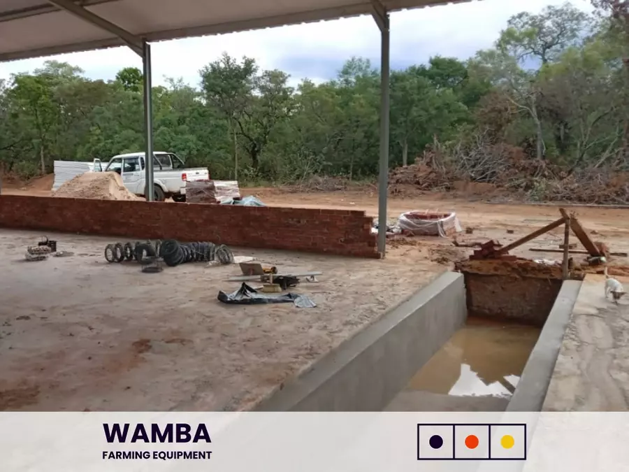 Brickwork around manure pit.