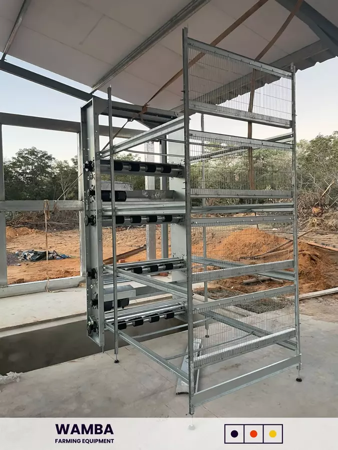 Partially assembled cage structure.